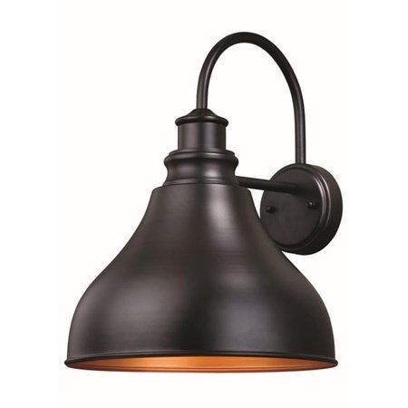 PERFECTTWINKLE 13 in. Delano Outdoor Wall Light; Oil Burnished Bronze PE879849